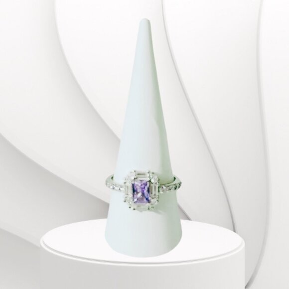 BP STERLING CLUB LAVANDER CUBIC ZIRCONIA RING (Various Size) - Picture 3 of 9